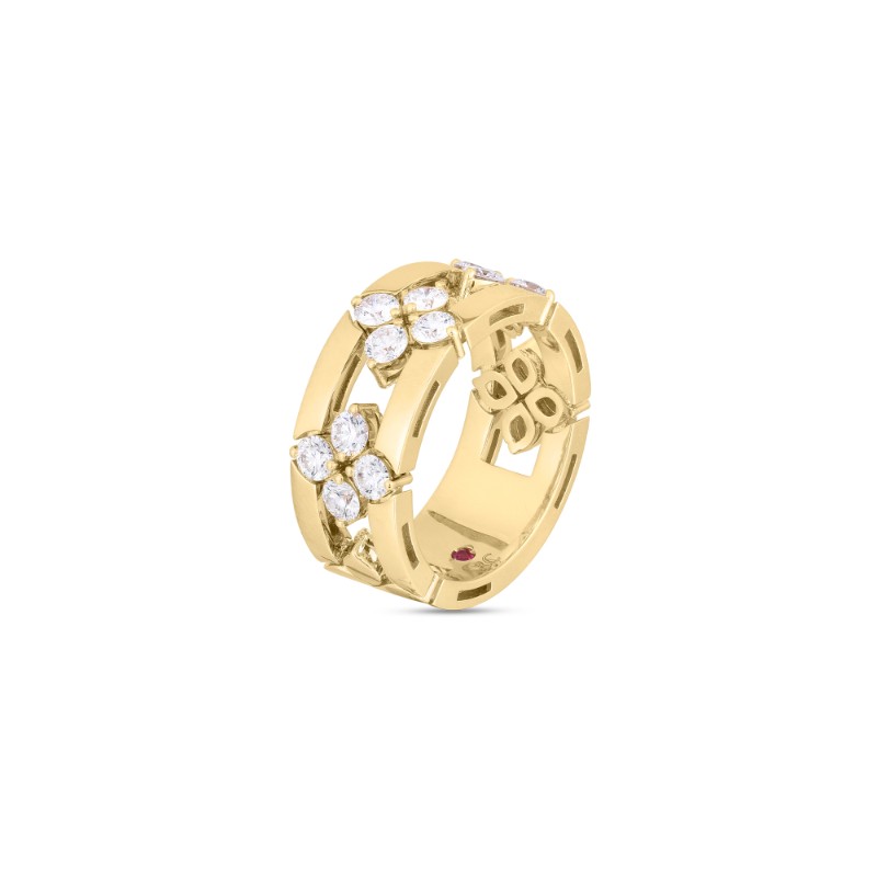 18K Yellow Gold Love In Verona Diamond Open Frame Ring By Roberto Coin