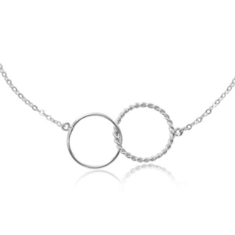PD Collection Sterling Silver  Double Twist Interlocking Link Necklace