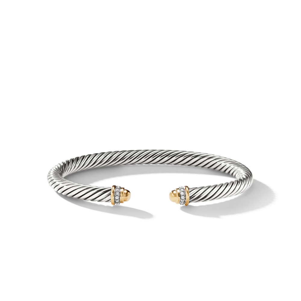 Cable Classics Collection® Bracelet with Diamonds and 18K Gold