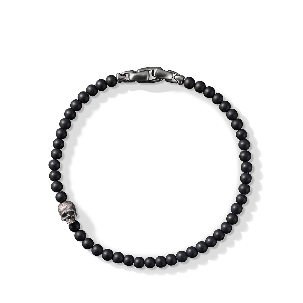 Spiritual Beads Skull Bracelet with Black Onyx