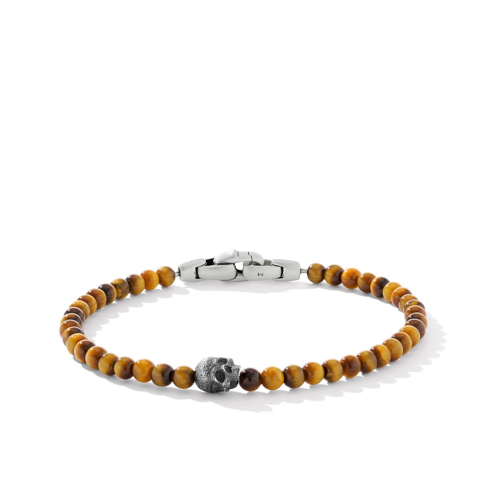 Spiritual Beads Skull Bracelet with Tigers Eye