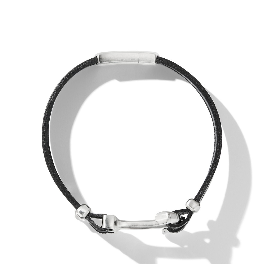 Maritime® Anchor Black Leather Wrap Bracelet