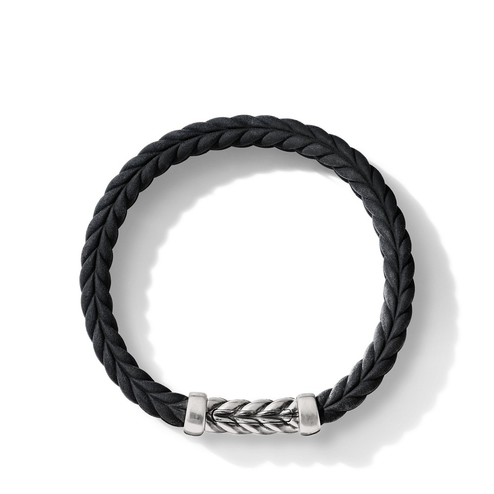 Chevron Black Rubber Link Bracelet