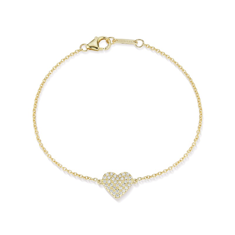 14K Diamond Pave Heart Bracelet BY PD Collection