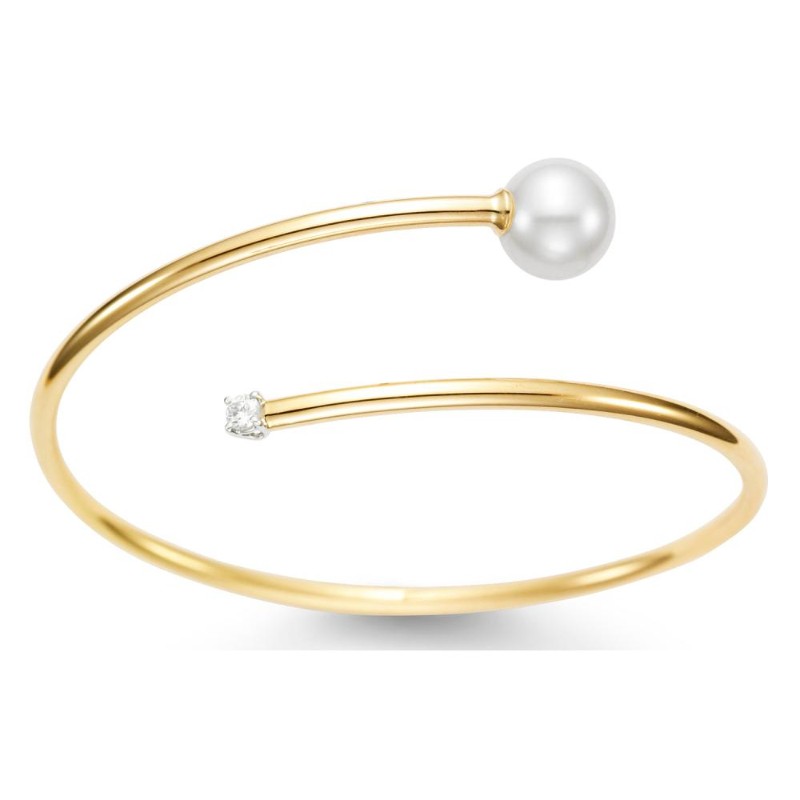 18K White And Yellow Gold Spring Cuff Bracelet By Pd Collection