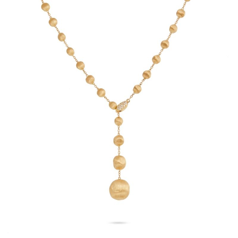 Marco Bicego 18K Yellow Gold Africa Collection .10Ctw Lariat Necklace