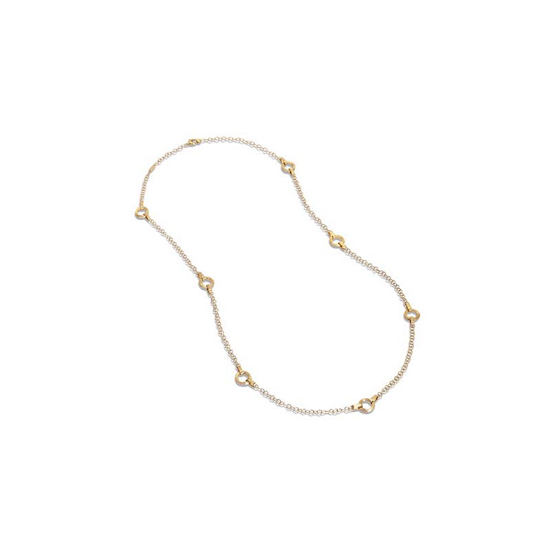 Marco Bicego Jaipur Collection 18K Yellow Gold Flat Link Long Chain Necklace 29.5Inhces