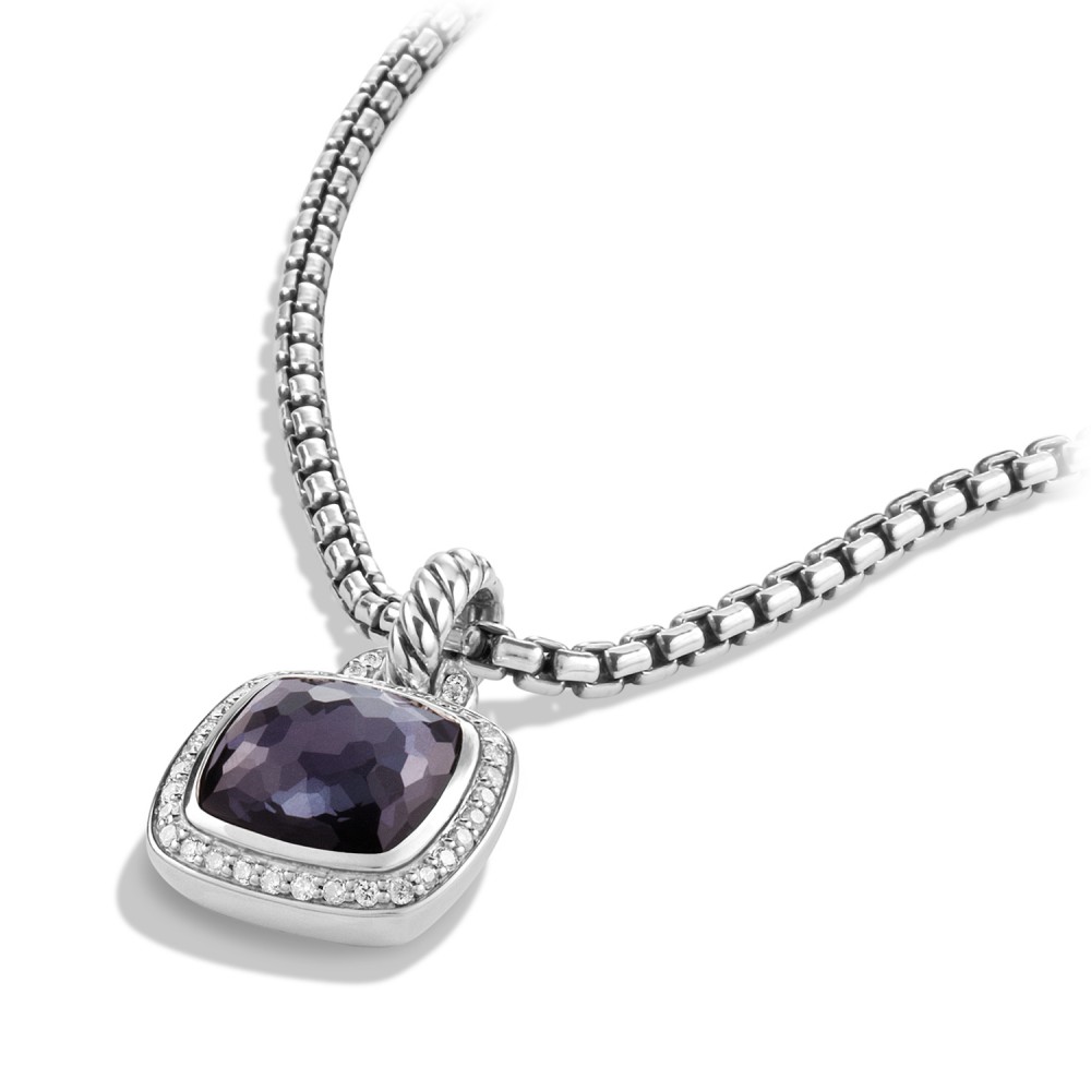 Albion®Pendant with Black Orchid and Diamonds