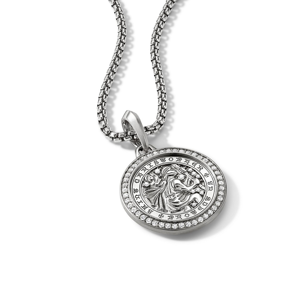 St. Christopher Amulet with Pave Diamonds