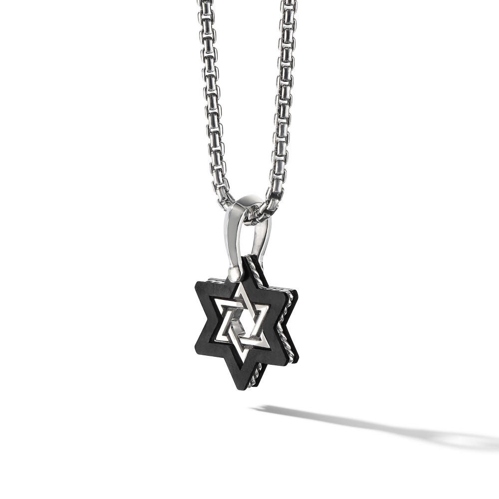 Forged Carbon Star of David Amulet