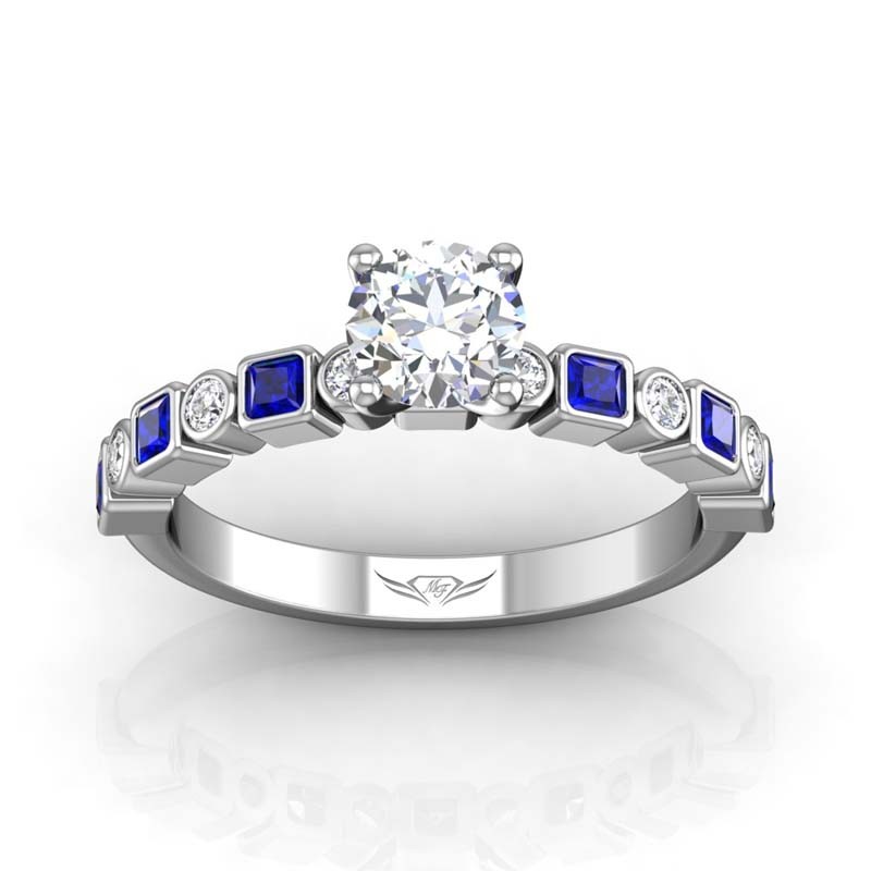 FlyerFit® 14K White Gold Channel/Shared Prong Engagement Ring