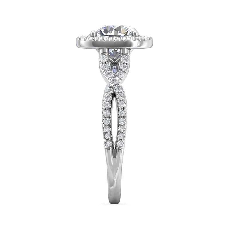 FlyerFit® 14K White Gold Split Shank Engagement Ring