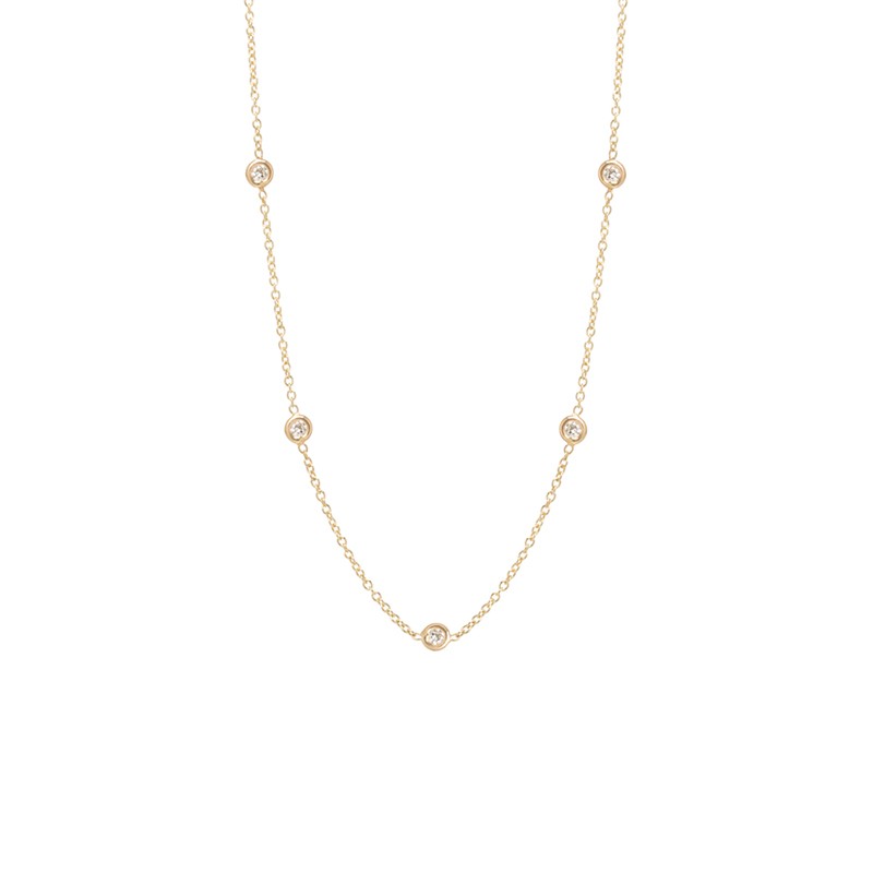 Zoe Chicco 5 Floating Diamond Stations Necklace