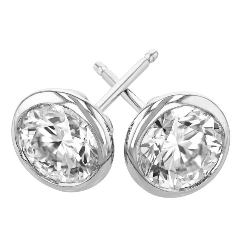 Providence Diamond Collection Bezel Set Martini Stud Earrings
