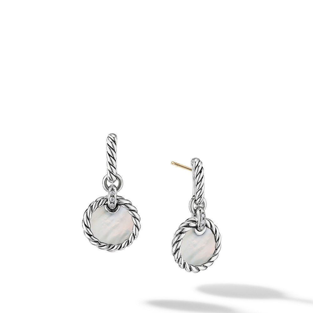 DY Elements Drop Earrings with Mother of Pearl and Pave Diamonds