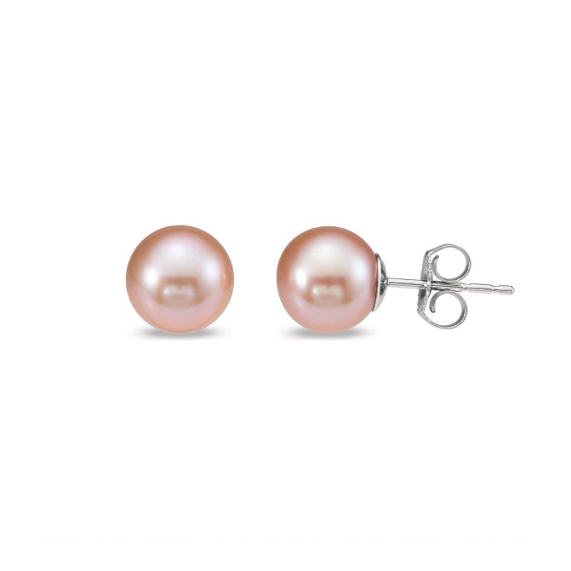 Mastoloni 6-6.5Mm 14K Wg Pink White Freshwater Pearl Earrings