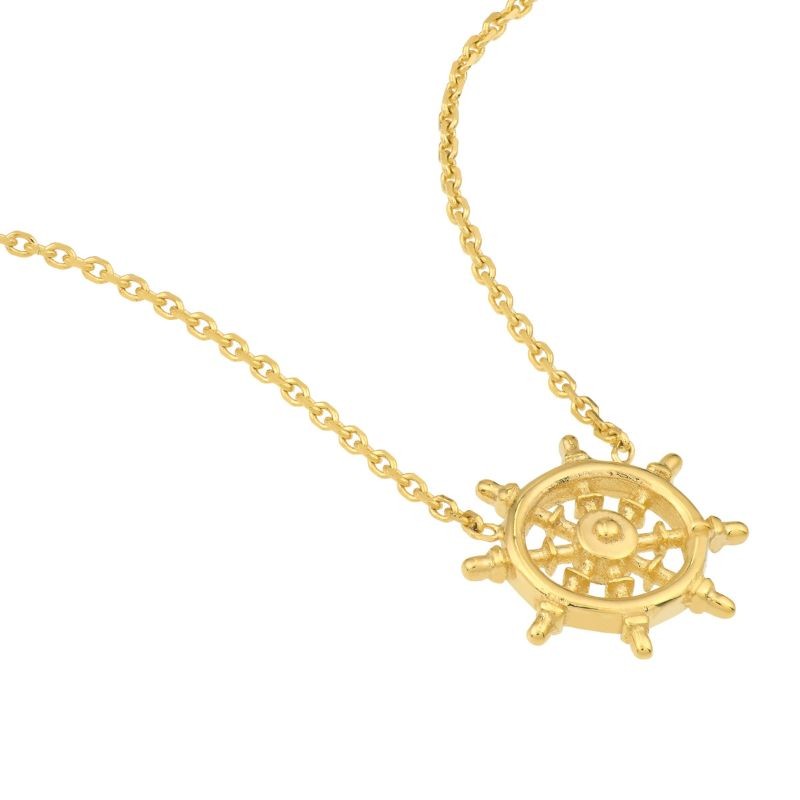 PD Collection Mini Ship Wheel Necklace 18