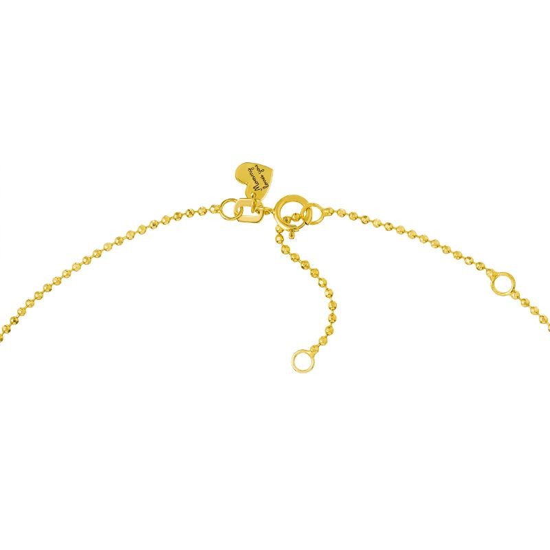 14K Yellow Gold Triple Puff Heart Necklace By PD Collection