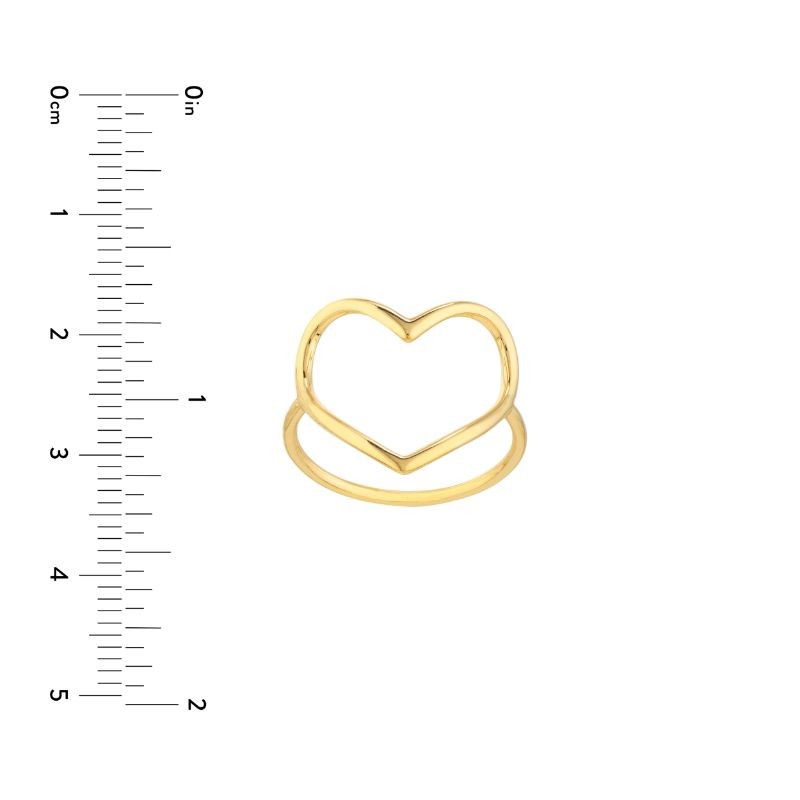PD Collection 14K Yg Organic Open Heart Ring