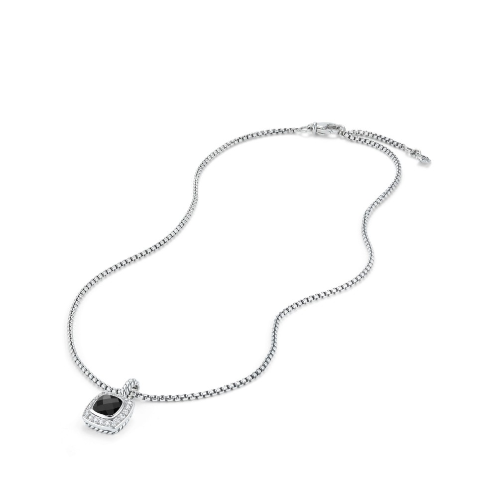 Petite Albion® Pendant Necklace with Black Onyx and Diamonds
