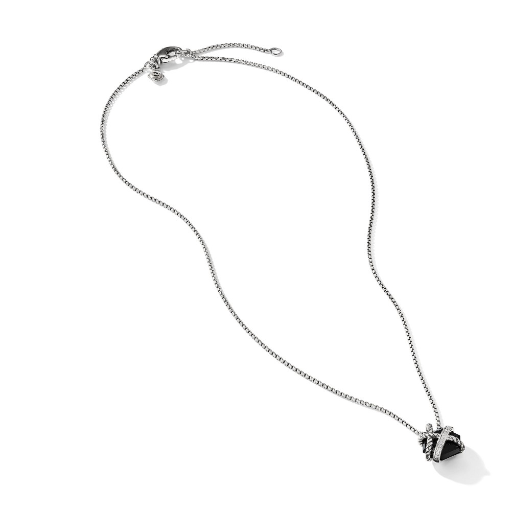 Cable Wrap Necklace with Black Onyx and Diamonds