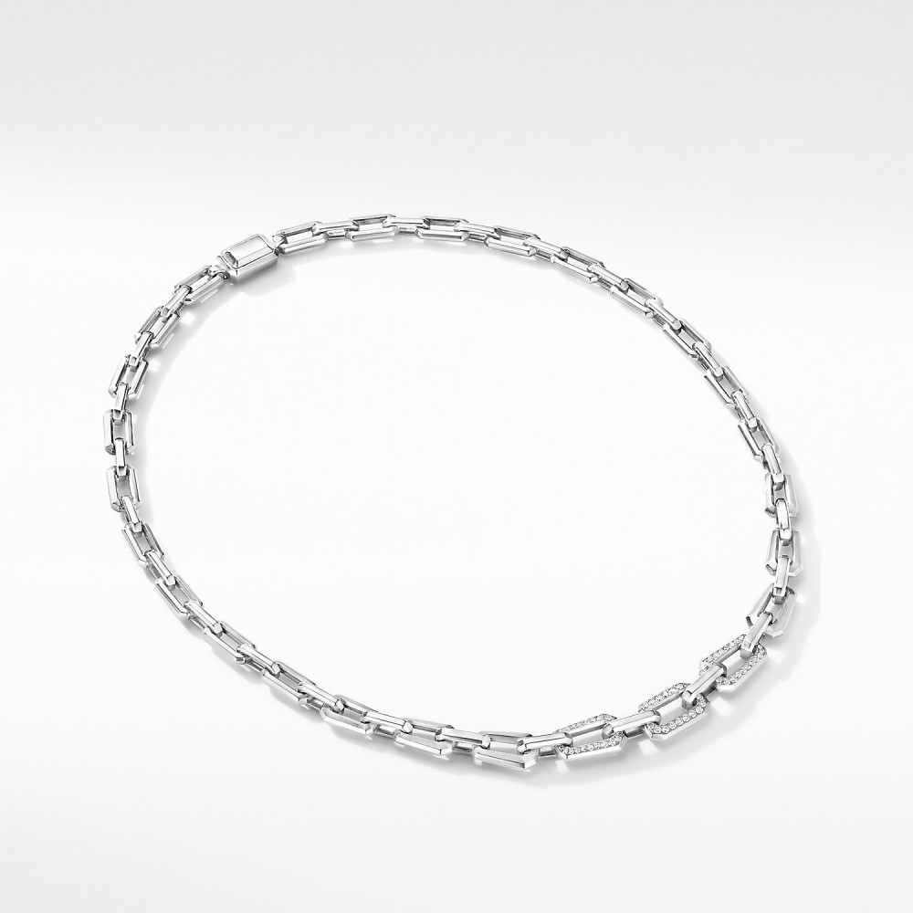 Novella Chain Necklace with Pave Diamonds