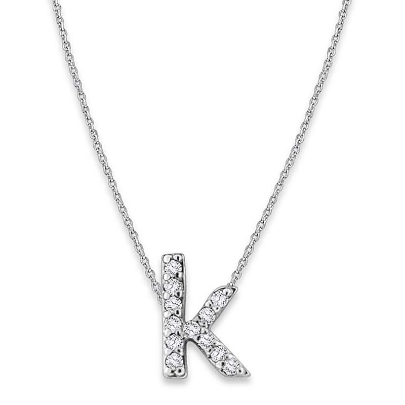 Bitty Diamond Initial Pendant K