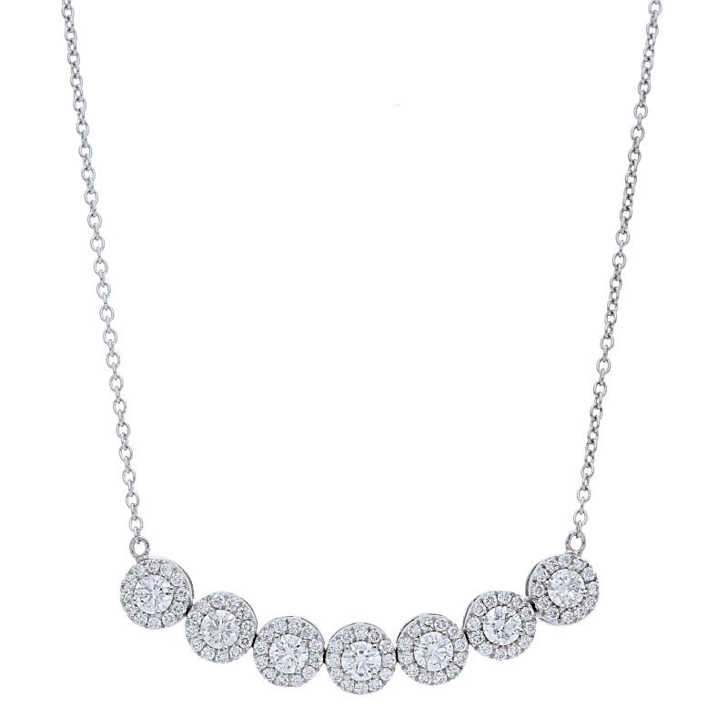 PD Collection White Gold 5 Stone Diamond Necklace