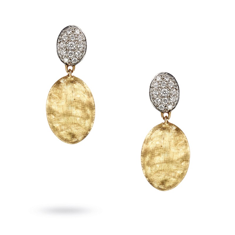 Marco Bicego Siviglia Collection 18K Yellow Gold & Diamond Pavé Drop Earrings