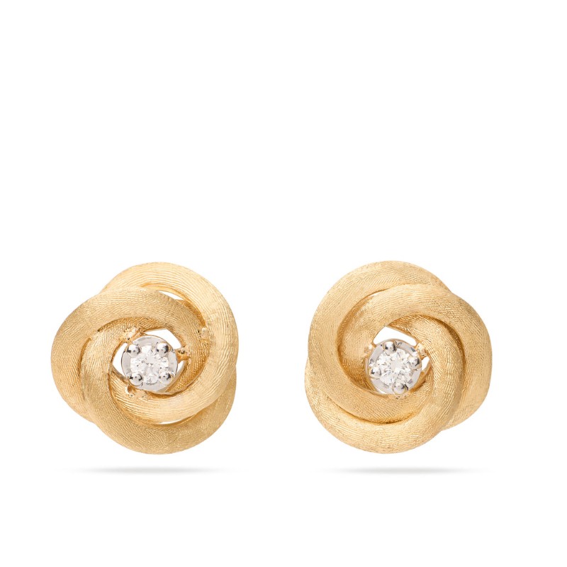 Marco Bicego Jaipur Collection 18K Yellow Gold and Diamond Stud Earrings