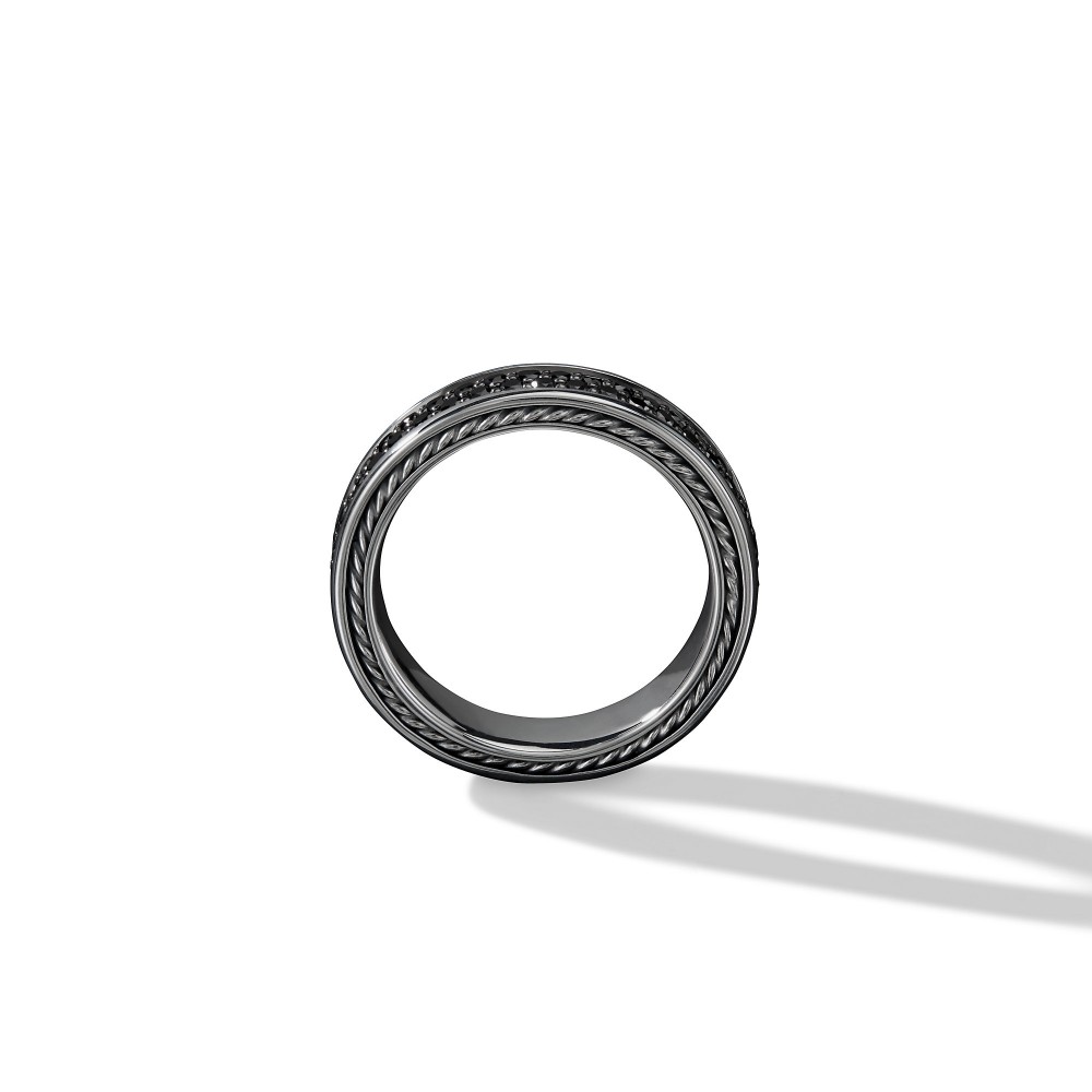 Streamline® Pave Band in Sterling Silver with Black Diamonds
