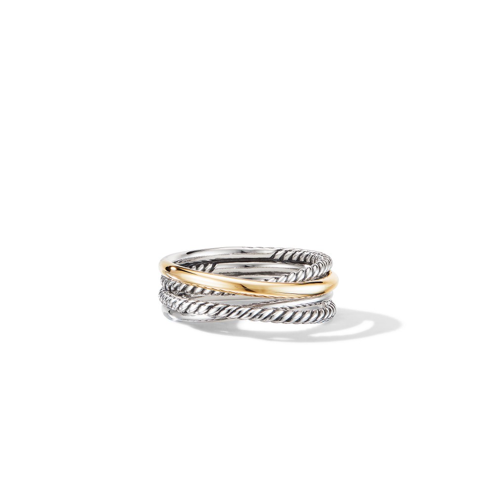 Crossover Narrow Ring with 18K Yellow Gold