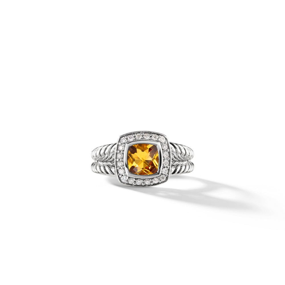 Petite Albion® Ring with Citrine and Diamonds