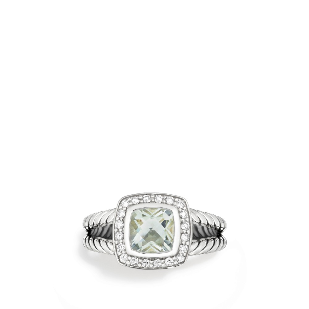 Petite Albion® Ring with Prasiolite and Diamonds