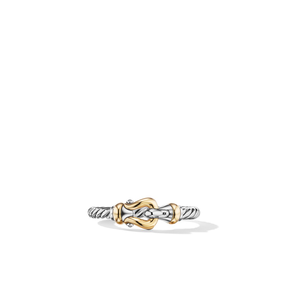 Petite Buckle Ring with 18K Yellow Gold