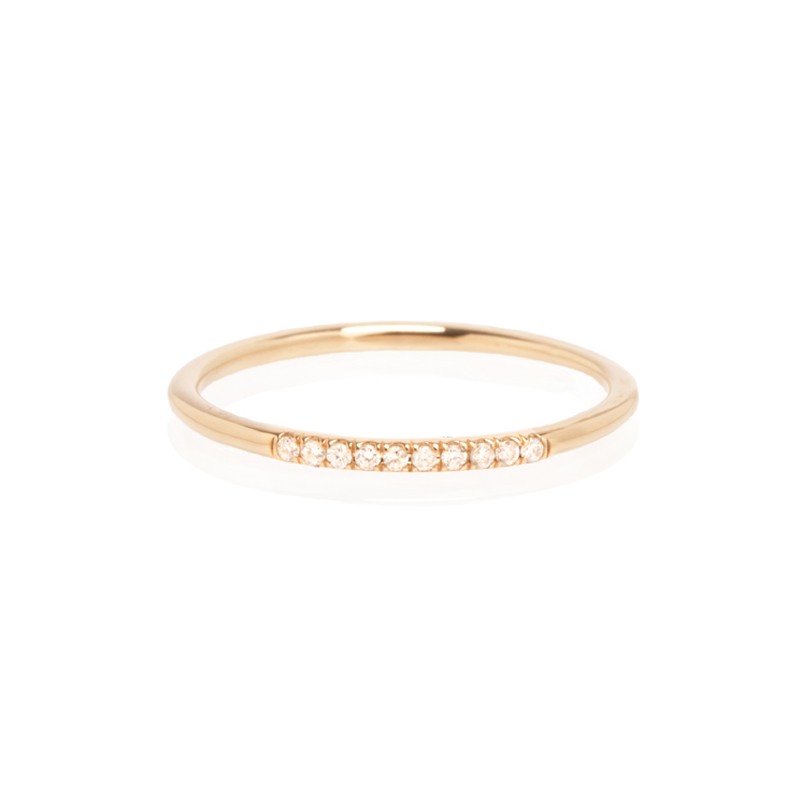 Zoe Chicco round band ring with 10 french pavé diamonds