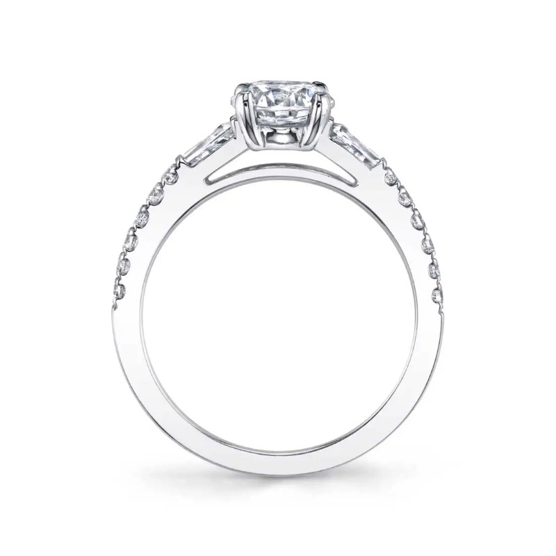 Marquise Cut Three Stone Engagement Ring With Baguettes - Leigh Ann