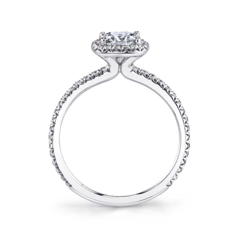 Marquise Cut Classic Halo Engagement Ring - Vivian