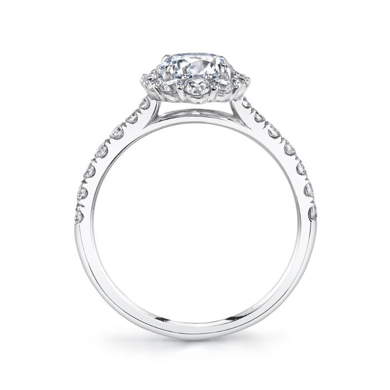 Round Cut Halo Engagement Ring - Jillian
