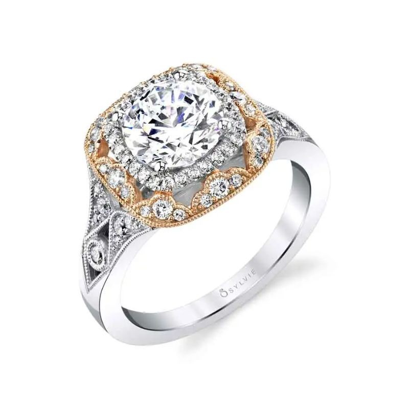 Sylvie Jade Vintage Inspired Engagement Ring