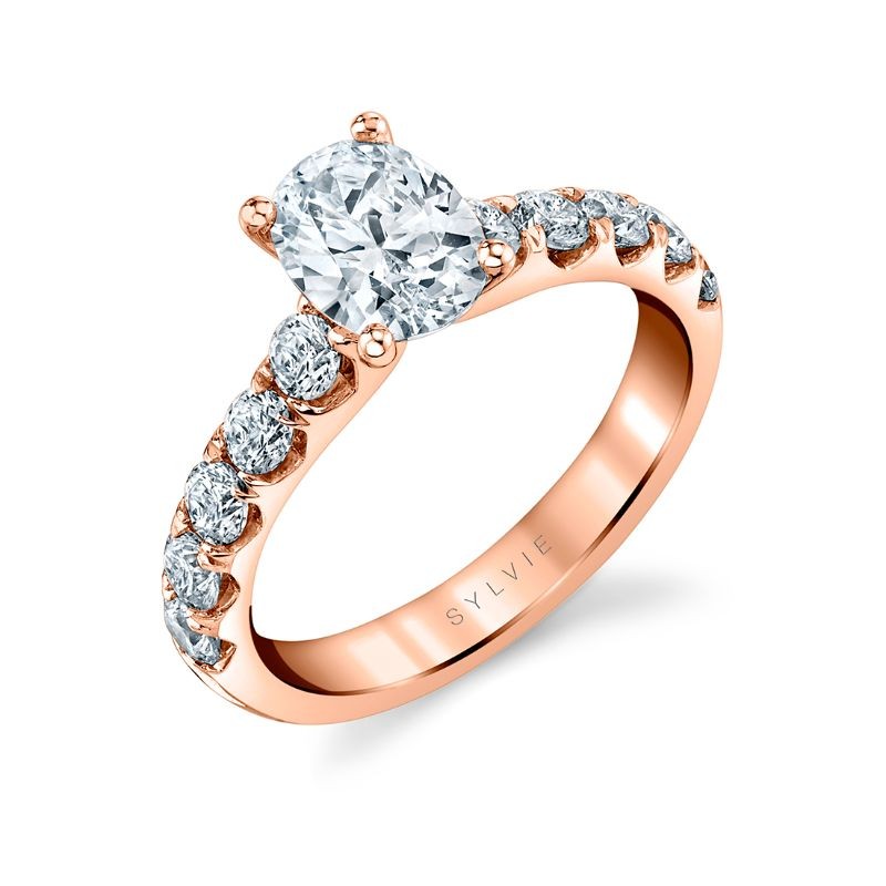 Oval Cut Clsasic Wide Band Engagement Ring - Aloria