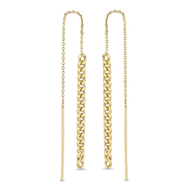 Zoe Chicco Gold Small Curb Chain Drop Threaders