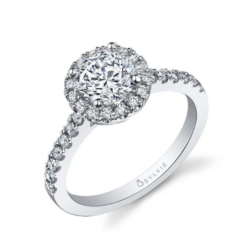 Sylvie Chantelle Round Halo Engagement Ring