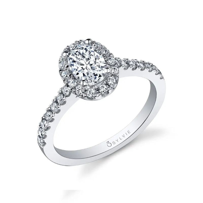 Sylvie Chantelle Oval  Halo Engagement Ring