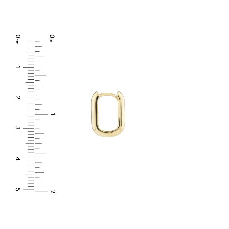 14K Yellow Gold Oblong Polished Hoop Earrings BY PD Collection