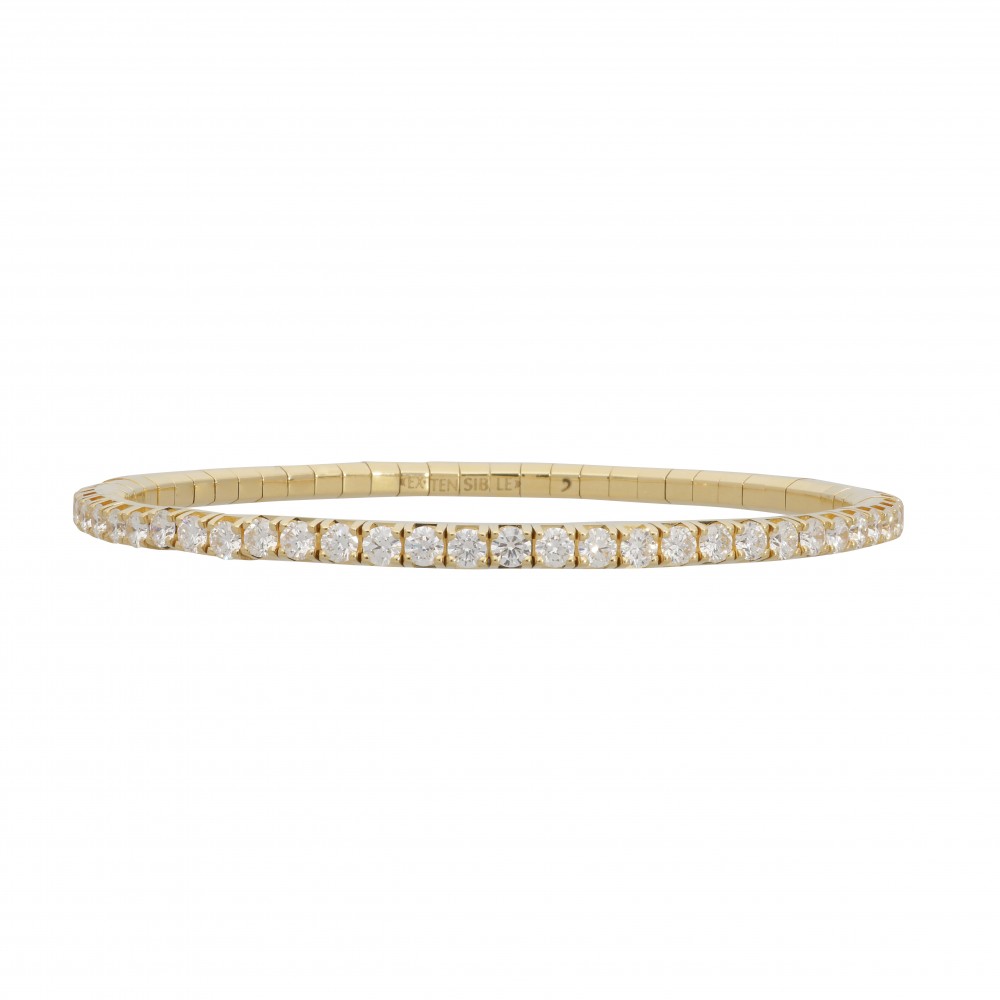 Providence Diamond Yellow Gold Stretch Tennis Bracelet