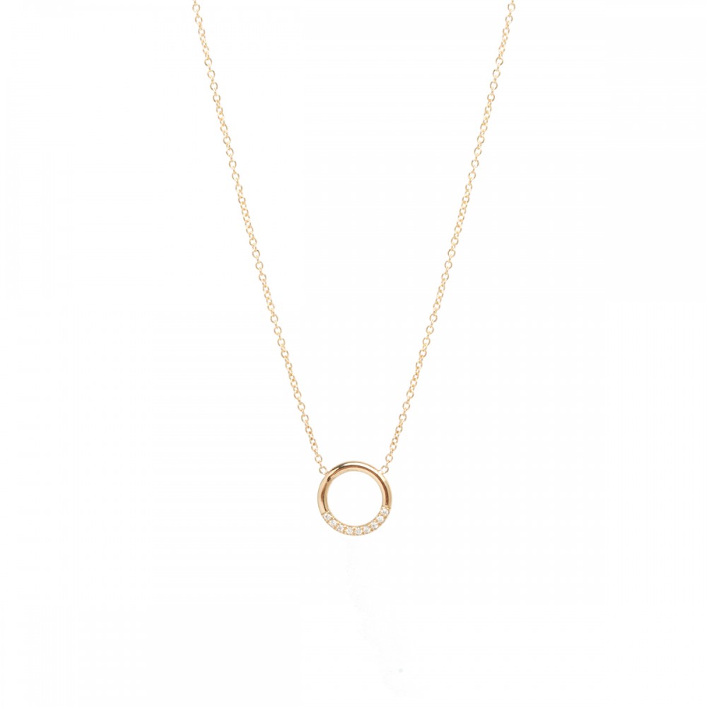 Zoe Chicco Thin Open Circlepave Diamond Necklace