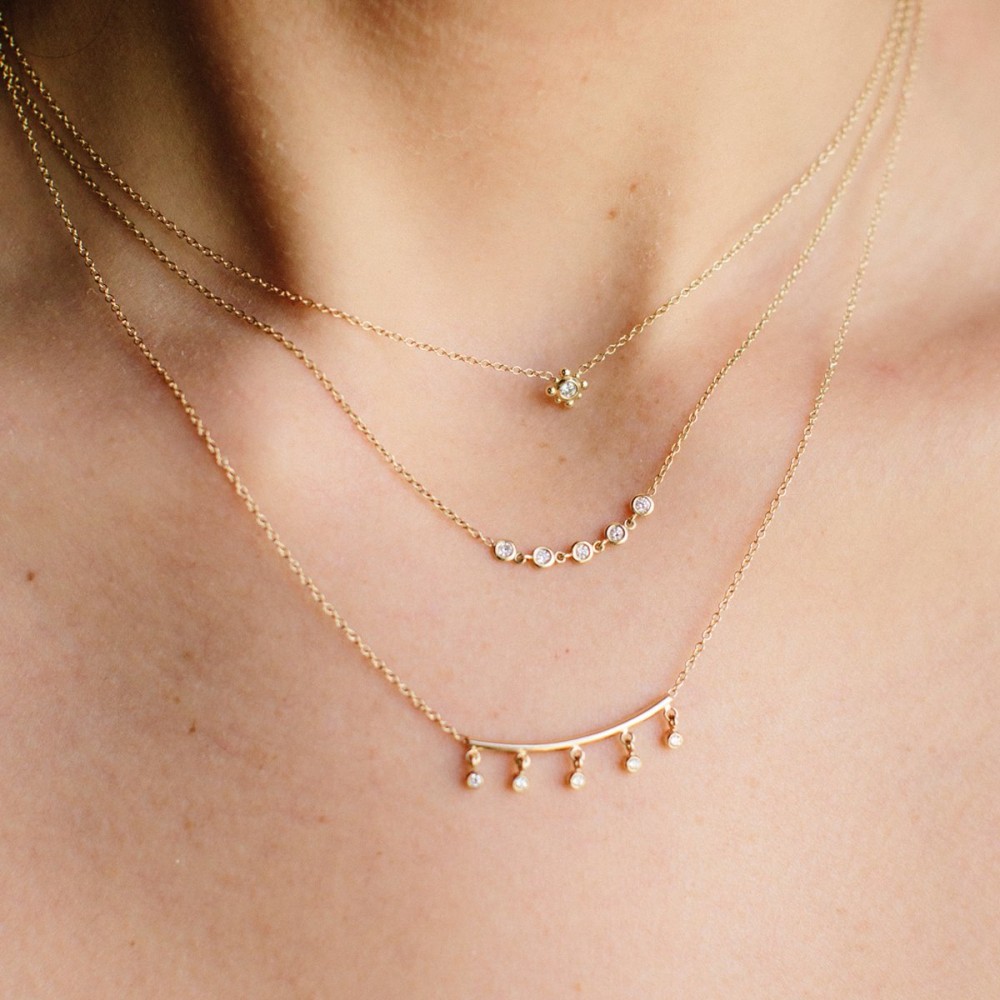 Zoe Chicco tiny bead starburst necklace