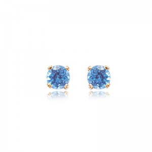 PD Collection 14K Yellow Gold Swiss Blue Topaz Stud Earrings