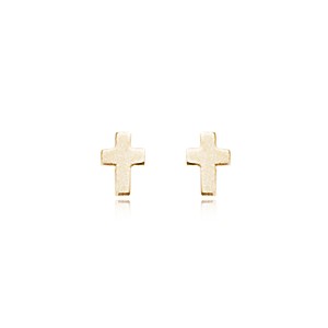 PD Collection Yg Tiny Cross Stud Earrings